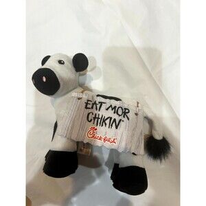 CHICK-FIL-A Plush COW Eat More Chikin wearing Sandwich Board Stuffed 4" Animal